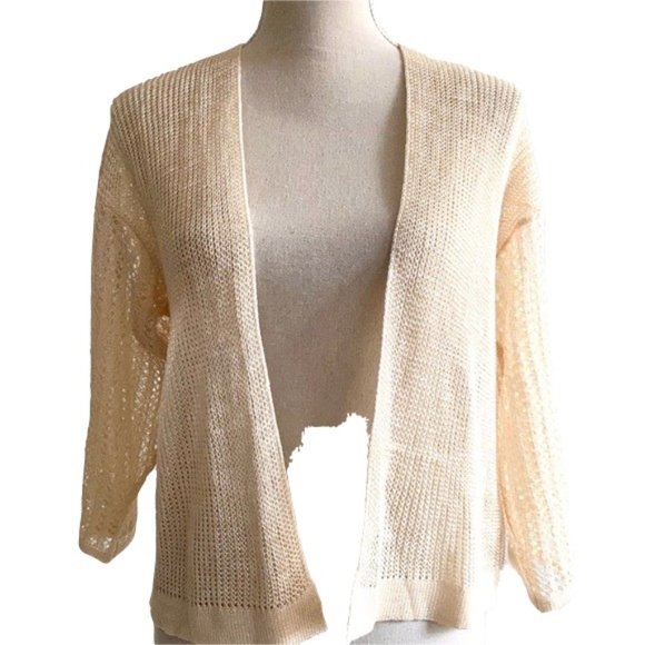 Sweaters - CUTE NESH CROCHET OPEN FRONT CARDIGAN SZ S